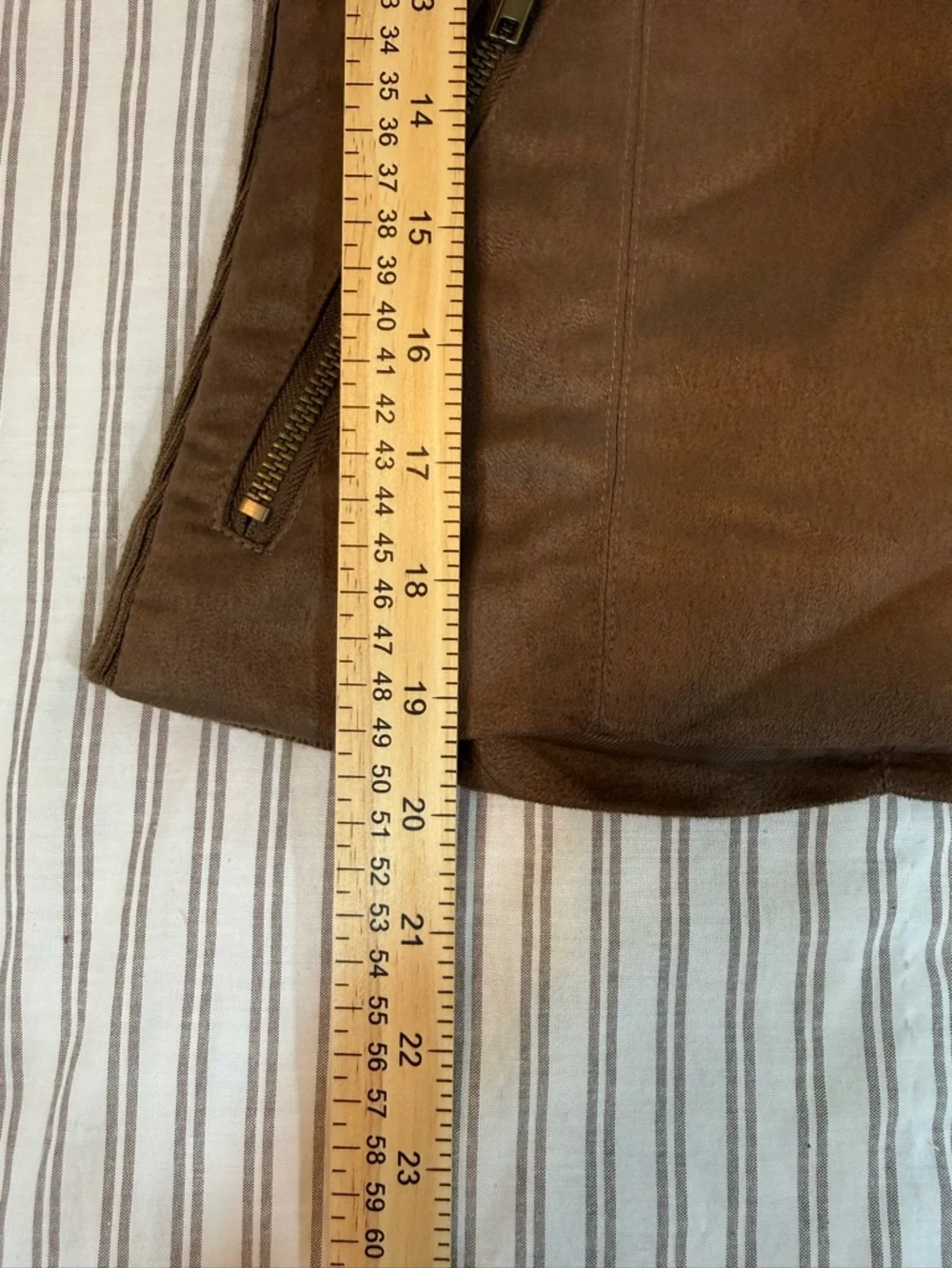 New York & Company Collection Asymmetrical Faux Suede Brown Jacket Size M - Picture 6 of 14